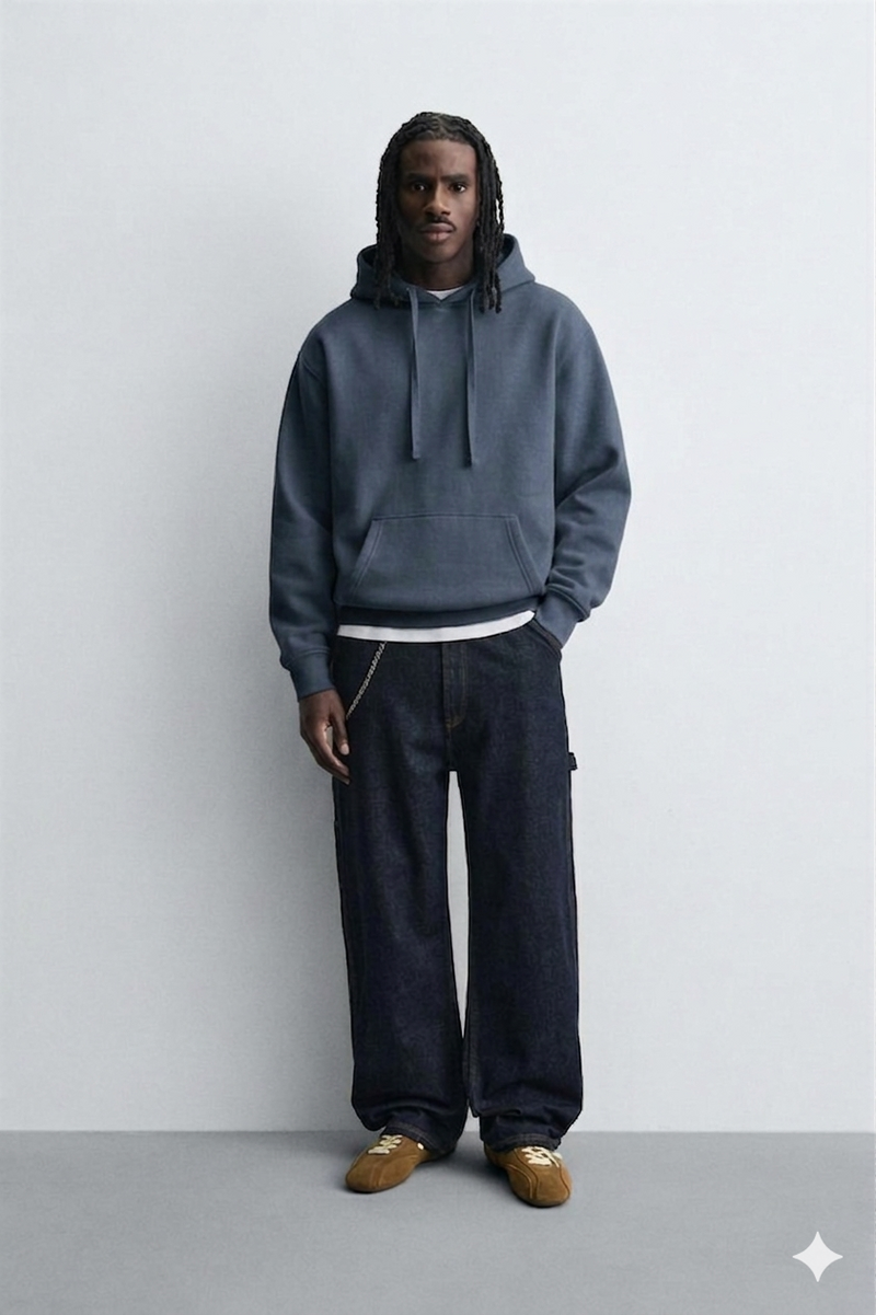 Zara Oversized Dark Blue Hoodie